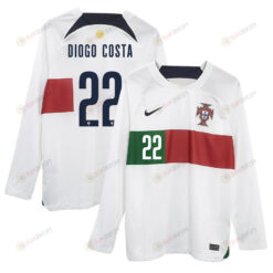 Diogo Costa 22 Portugal 2022-23 Away Men Long Sleeve Jersey National Team World Cup Qatar