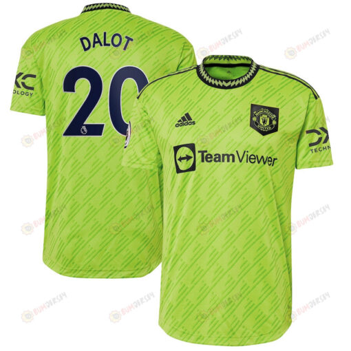 Diogo Dalot 20 Manchester United 2022/23 Third Player Men Jersey - Neon Green