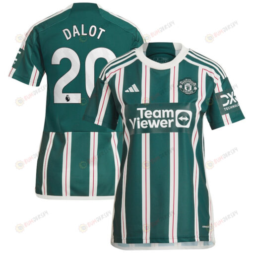 Diogo Dalot 20 Manchester United 2023/24 Away Women Jersey - Green