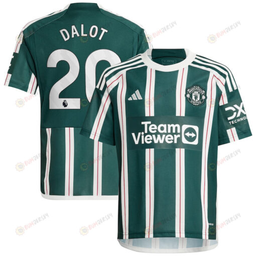 Diogo Dalot 20 Manchester United 2023/24 Away Youth Jersey - Green