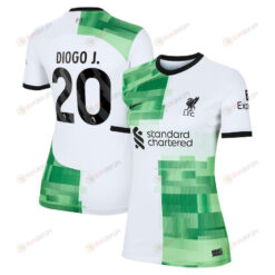 Diogo Jota 20 Liverpool 2023/24 Away Women Jersey - White