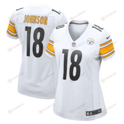 Diontae Johnson 18 Pittsburgh Steelers Women's Game Player Jersey - White