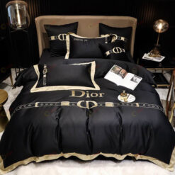 Dior CD Belt Long-Staple Cotton Bedding Set In Black