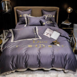 Dior CD Belt Long-Staple Cotton Bedding Set In Purple