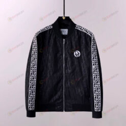 Dior Logo Pattern Bomber Jacket In Black