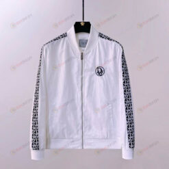 Dior Logo Pattern Bomber Jacket In White