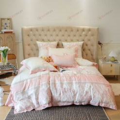 Dior Toile de Jouy Long-Staple Cotton Bedding Set In Pink/White