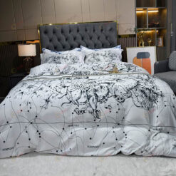 Dior Toile de Jouy Washed Silk Bedding Set In Black/White