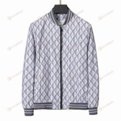 Dior Triangle Pattern Bomber Jacket In Gray