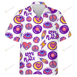 Disco Funk And Soul Music Themed Hippie Black And Pink Design Hawaiian Shirt