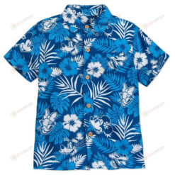 Disney Characters Hawaiian Shirt In Blue Pattern