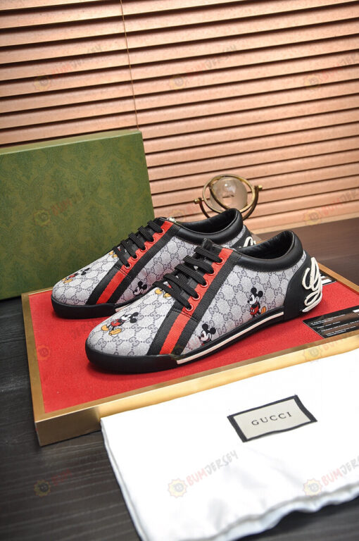 Disney x Gucci GG Monogram Low 'Grey' Shoes Sneakers