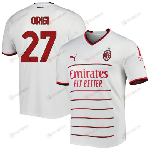 Divock Origi 27 AC Milan 2022/23 Away Men Jersey - White/Red