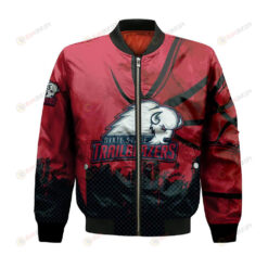 Dixie State Trailblazers Bomber Jacket 3D Printed Basketball Net Grunge Pattern