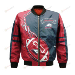 Dixie State Trailblazers Bomber Jacket 3D Printed Flame Ball Pattern