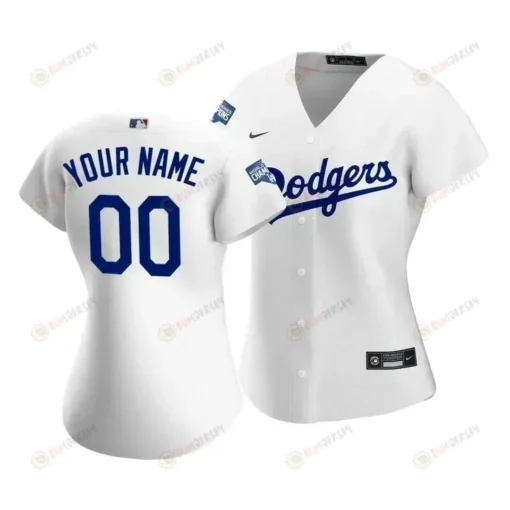 Dodgers Custom 00 2020 World Series Champions White Home Women's Jersey Jersey