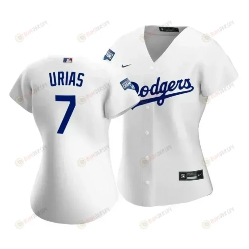 Dodgers Julio Urias 7 2020 World Series Champions White Home Women's Jersey