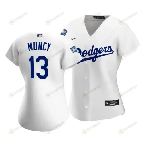 Dodgers Max Muncy 13 2020 World Series Champions White Home Women's Jersey