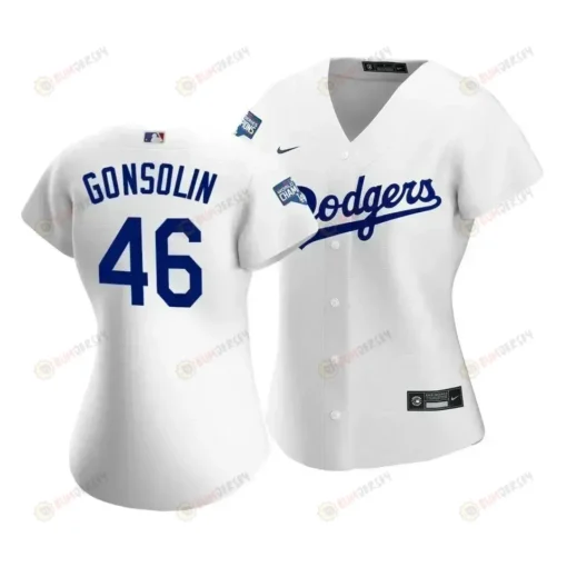 Dodgers Tony Gonsolin 46 2020 World Series Champions White Home Women's Jersey