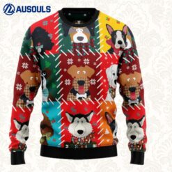 Dog Face Christmas Ugly Sweaters For Men Women Unisex