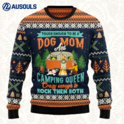 Dog Mom Camping Ugly Sweaters For Men Women Unisex