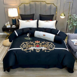 Dolce & Gabbana Royal Long-Staple Cotton Bedding Set In Black