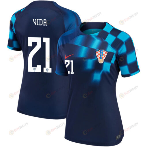 Domagoj Vida 21 Croatia National Team 2022-23 Qatar World Cup - Away Women Jersey