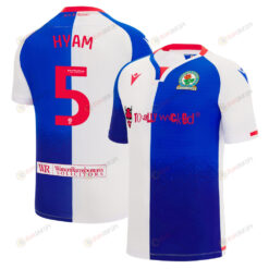 Dominic Hyam 5 Blackburn Rovers 2023/24 Home Men Jersey - White Blue