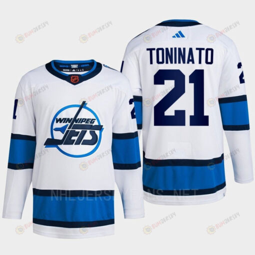 Dominic Toninato 21 Reverse Retro 2.0 2022 Winnipeg Jets White Jersey Primegreen