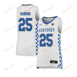 Dominique Hawkins 25 Kentucky Wildcats Basketball Elite Men Jersey - White