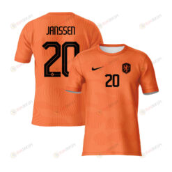 Dominique Janssen 20 Netherlands 2023 Youth Home Jersey - Orange - All Over Printed Jersey