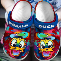 Donald Dusk W Hat Pattern Crocs Classic Clogs Shoes In Blue & Red - AOP Clog