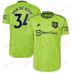 Donny Van De Beek 34 Manchester United 2022/23 Third Player Men Jersey - Neon Green