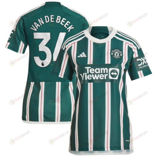 Donny Van De Beek 34 Manchester United 2023/24 Away Women Jersey - Green