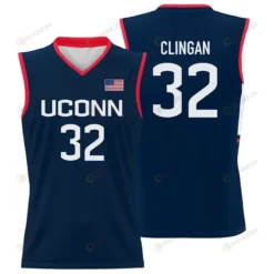 Donovan Clingan #32 UConn Huskies Basketball Jersey - Men Navy