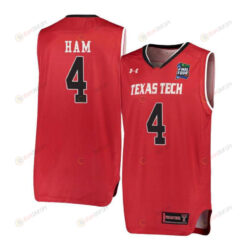Donovan Ham 4 Texas Tech Red Raiders Basketball Jersey