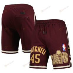 Donovan Mitchell 45 Cleveland Cavaliers Wine Player Shorts - Men