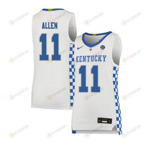 Dontaie Allen 11 Kentucky Wildcats Basketball Elite Men Jersey - White