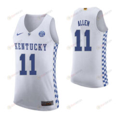 Dontaie Allen 11 Kentucky Wildcats Elite Basketball Road Men Jersey - White