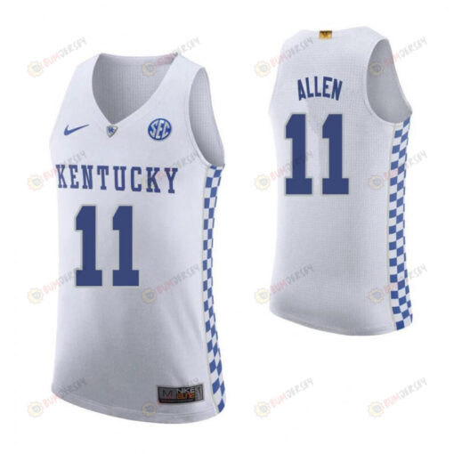 Dontaie Allen 11 Kentucky Wildcats Elite Basketball Road Men Jersey - White