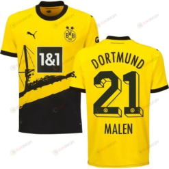 Donyell Malen 21 Borussia Dortmund 2023/24 Home Men Jersey - Yellow