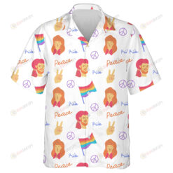 Doodle New York Hippie Style Pattern On White Background Hawaiian Shirt