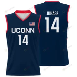 Dorka Juh?sz #14 UConn Huskies Basketball Jersey - Men Navy