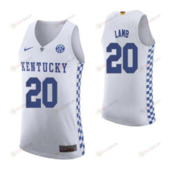 Doron Lamb 20 Kentucky Wildcats Elite Basketball Road Men Jersey - White