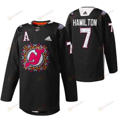 Dougie Hamilton 7 New Jersey Devils 2022 Hispanic Heritage Night Black Jersey Jersey