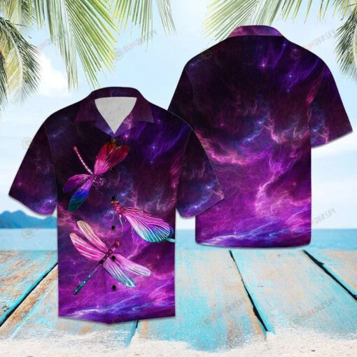 Dragonfly Purple Light Hawaiian Shirt Short Sleeve