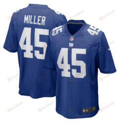 Dre Miller 45 New York Giants Home Game Player Jersey - Royal