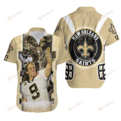 Drew Brees 9 New Orleans Beige Saints ??3D Printed Hawaiian Shirt