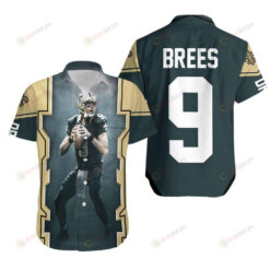 Drew Brees 9 New Orleans Green Saints 3D Printed Hawaiian Shirt