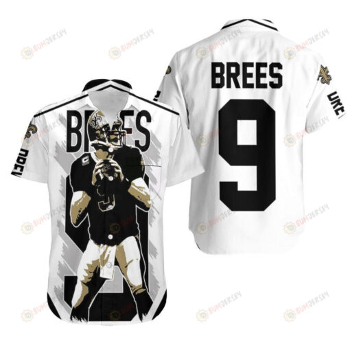 Drew Brees 9 New Orleans White Saints ??3D Printed Hawaiian Shirt